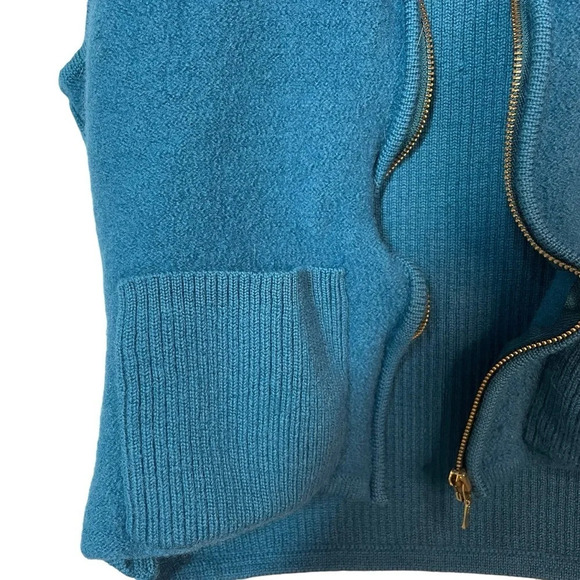 VINTAGE Karen Scott 100% Wool Zip Up Vest in Teal Size M - Picture 8 of 8